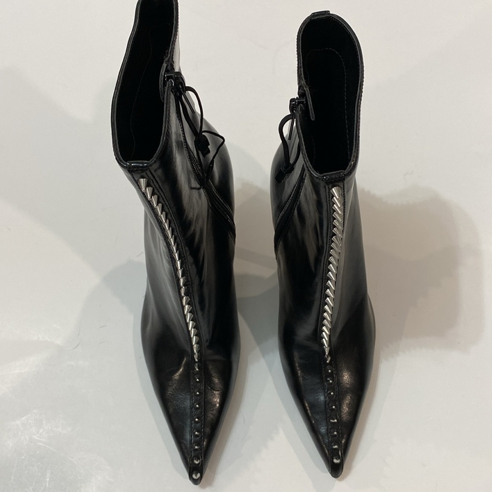 Zara Studded Heeled Ankle Boots studs Spiked Size 36 NEW - Picture 8 of 16